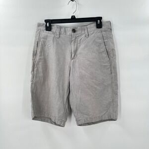 Gap Khakis Classic Mens Shorts Size 31 Gray Linen Blend‎ Casual Everyday